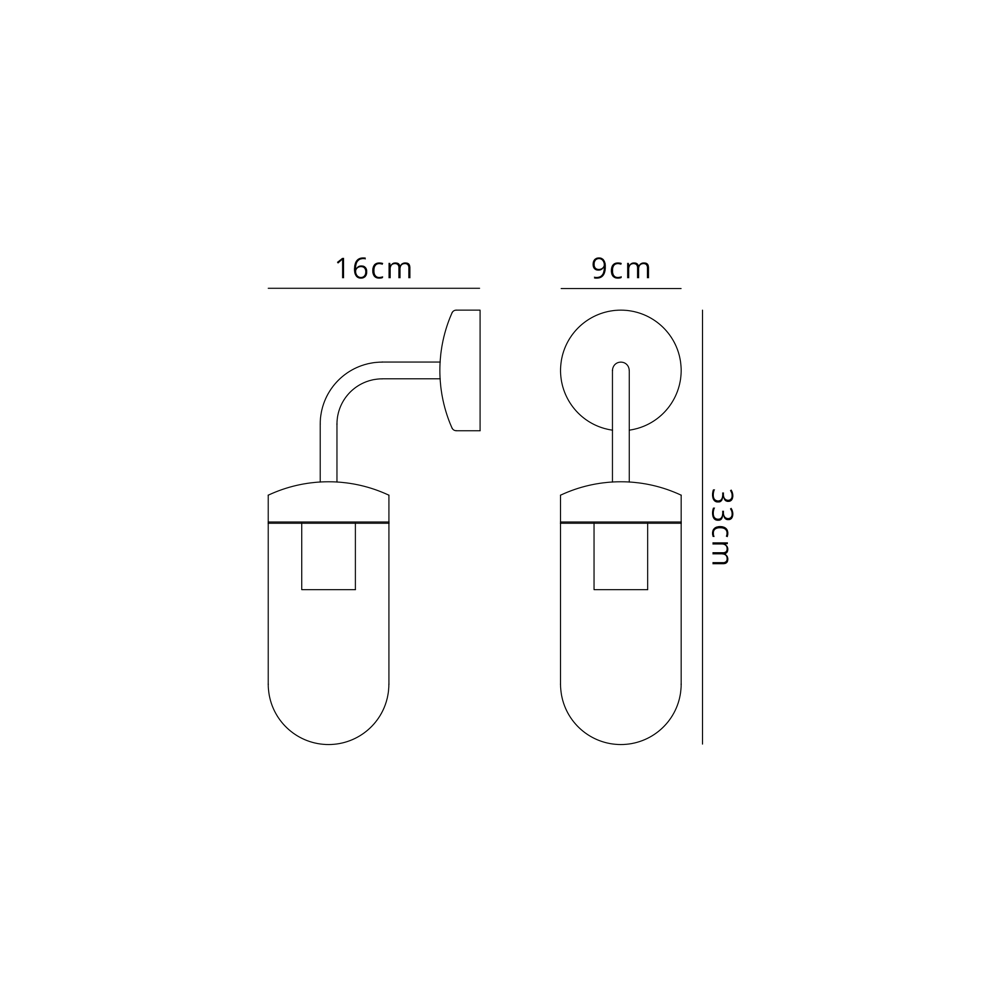 D1006CH  Mills Wall Lamp 1 x E27 IP44 Polished Chrome/Clear Glass
